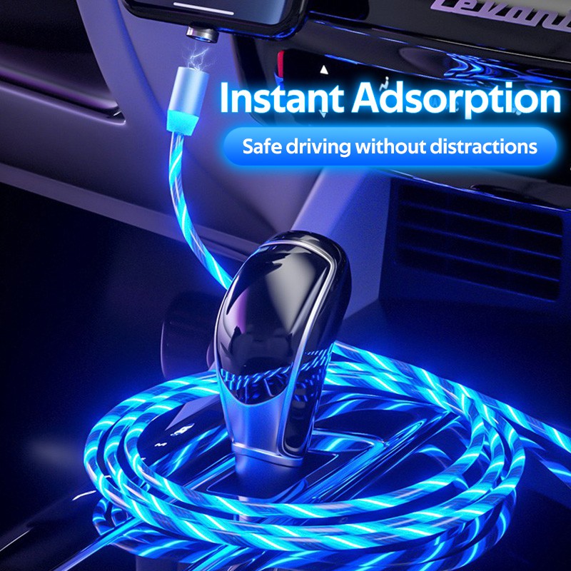 Cáp sạc nhanh TBTIC có đèn led nhiều màu sắc thích hợp cho iPhone Samsung Note10 Plus 9 8