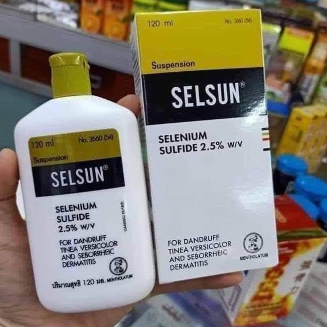 Dầu Gội Selsun Selennium Sulfide 2.5% Giúp Giảm Gàu, Nấm Da Đầu Chính Hãng Thái Lan 120ml