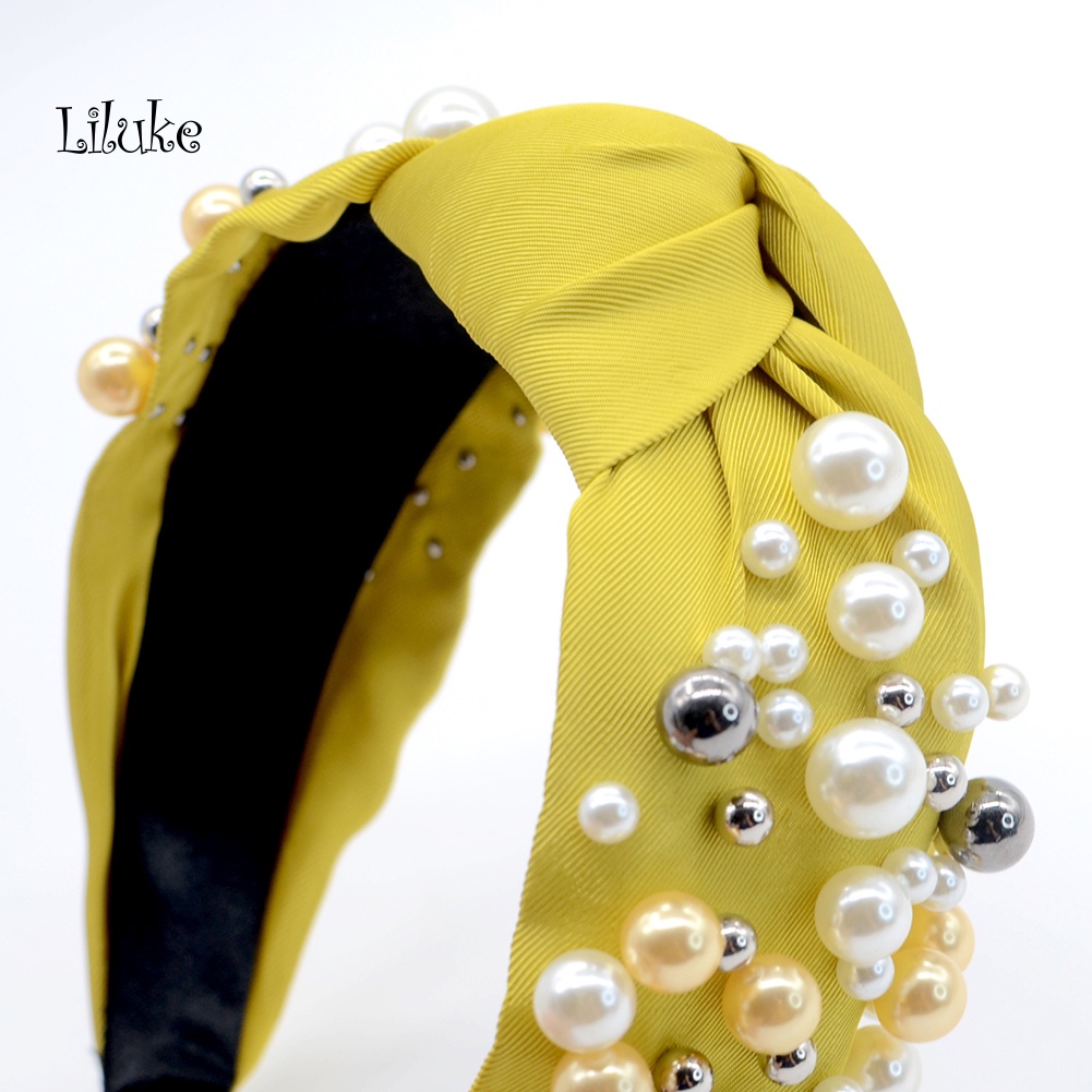 Băng Đô Cài Tóc Đính Ngọc Trai Nhân Tạo Thời Trang Cho Nữ