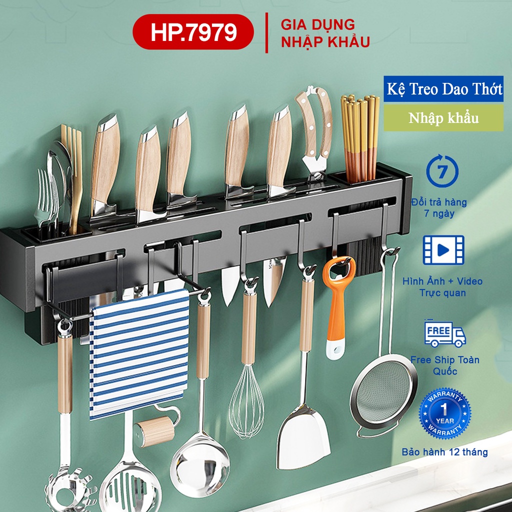 Kệ Treo Dao Thớt HP79  💔FREESHIP💔 Giá Cài Dao Treo Tường Đa Năng Chất Liệu Inox Không Rỉ, Tặng Kèm Bộ Móc Treo Đồ