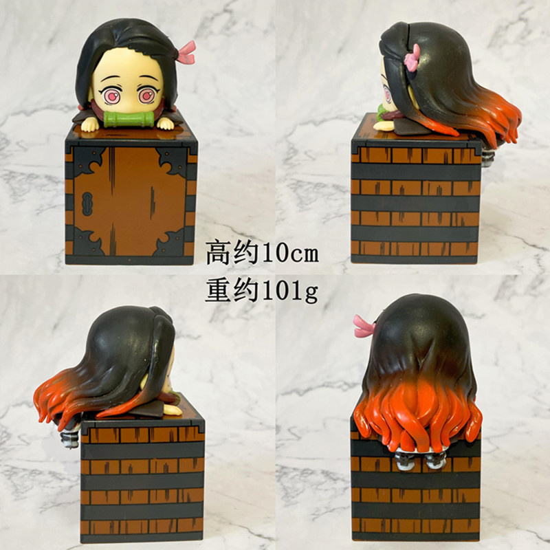 Hộp mô hình nhân vật anime Demon Slayer Kimetsu Rengoku Genten đáng yêu 10cm dành cho trang trí