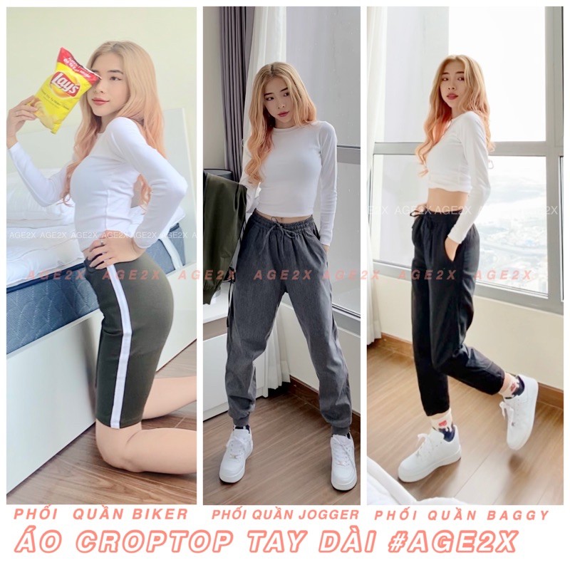 [Mã FAMARAL1 giảm 10K đơn 50K] (Ảnh thật) Áo croptop body TAY DÀI chính hãng AGE2X hàng VNXK CHẤT LƯỢNG CAO | BigBuy360 - bigbuy360.vn