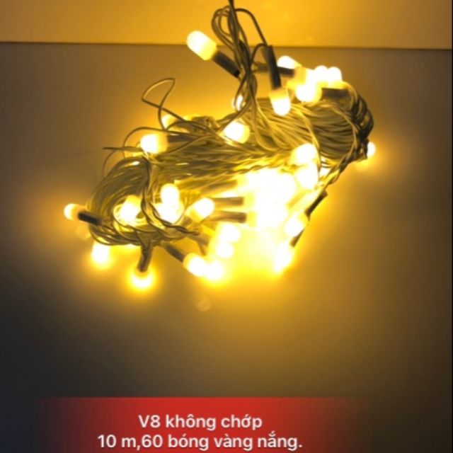 Đèn trang trí Vàng Nắng Không Chớp bóng bụp to 10 mét siêu sáng ( Nối được )