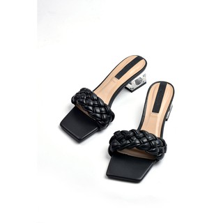 Guốc cao gót Merly 1273 đen đỏ trắng