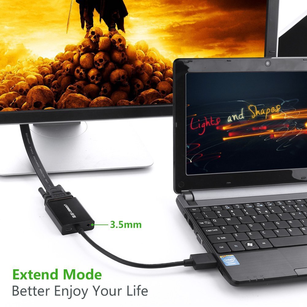 Cáp chuyển HDMI sang VGA có Audio Ugreen 40233