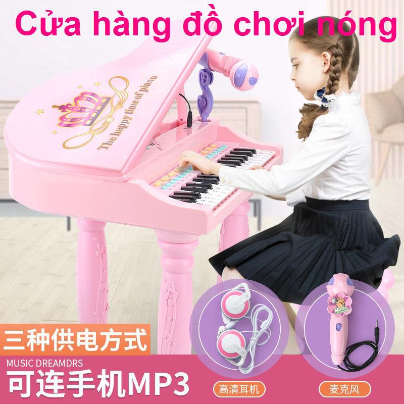 Đàn piano điện tử trẻ em cho bé gái mới bắt đầu có micrô thể chơi nhạc đồ nhỏ đa chức năng 3 tuổi 6