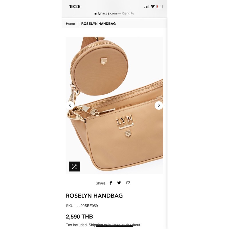 Set đeo chéo 3 món  LYN  ROSELYN HANDBAG 𝐦𝐚̂̃𝐮 𝐦𝐨̛́𝐢