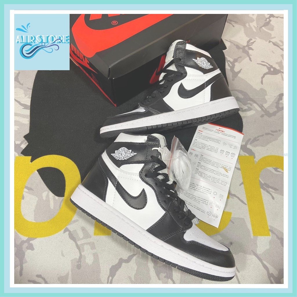 Giày Jordan Cổ Cao Thể Thao Nam Nữ Ahri Sneaker, Giày JD1 Hight Panda Đen Trắng Full Box Thời Trang 