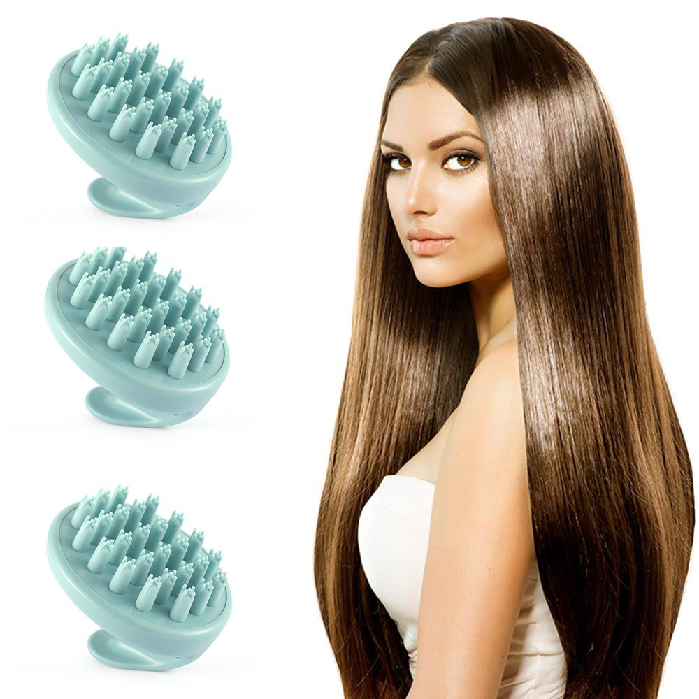 [Hàng mới về] Cọ gội đầu mát xa da đầu bằng silicone mềm mại chăm sóc và làm giảm rụng tóc tiện lợi