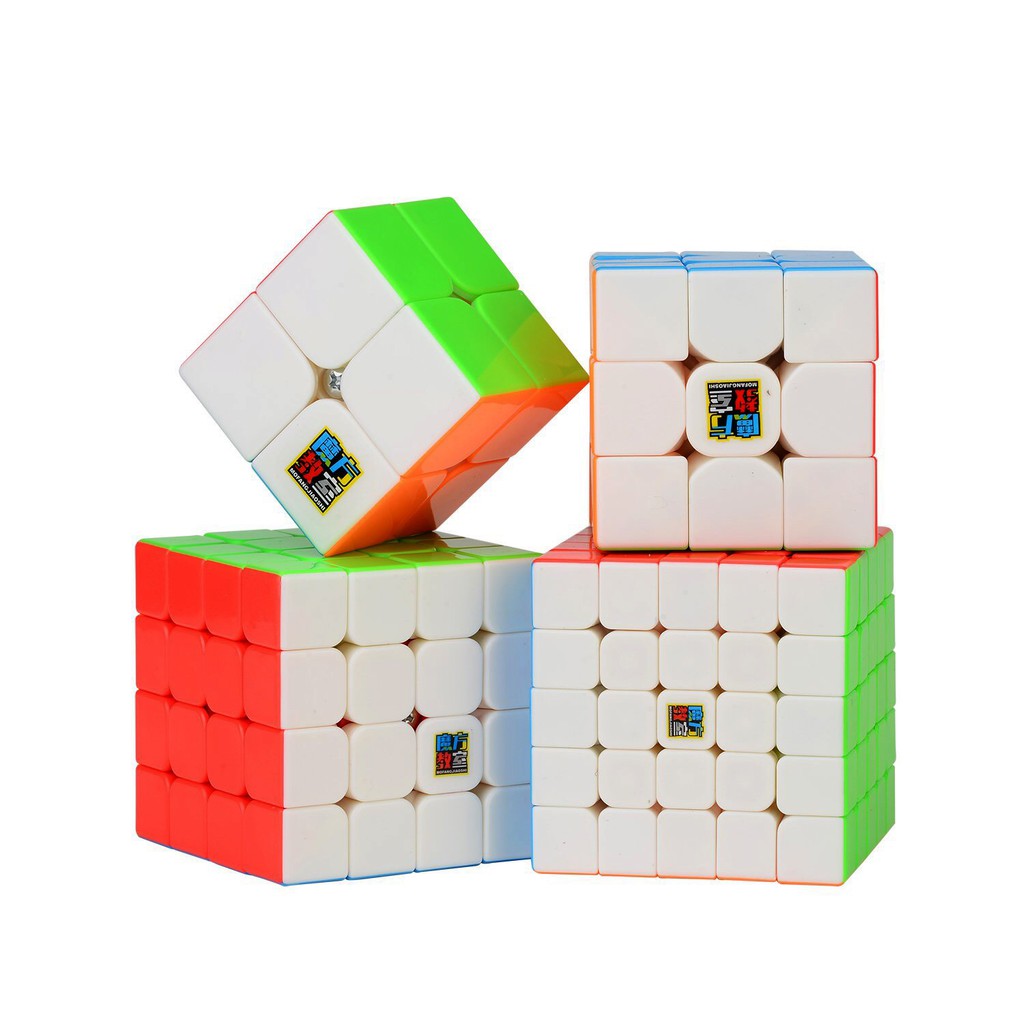 Combo Rubik 2x2, 3x3, 4x4, 5x5 - Bộ 4 Rubik Không Viền Stickerless