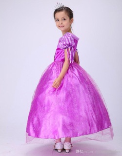 Đầm công chúa tóc mây Rapunzel Bb08
