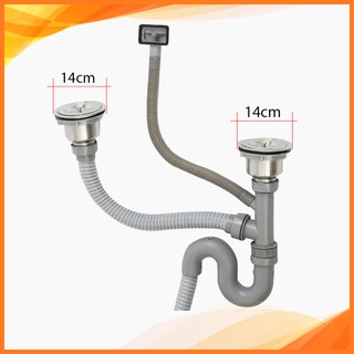 Bộ xi phông, ống xả chậu rửa bát 2 ngăn 9066