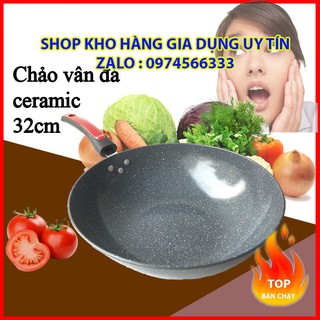 Chảo ceramic vân đá dùng cho mọi loại bếp 32cm
