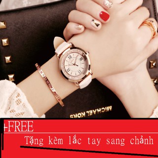 [FULL BOX + TẶNG KÈM LẮC TAY] ĐỒNG HỒ ĐEO TAY NỮ LSVTR DÂY DA MẶT ĐÁ CAO CẤP