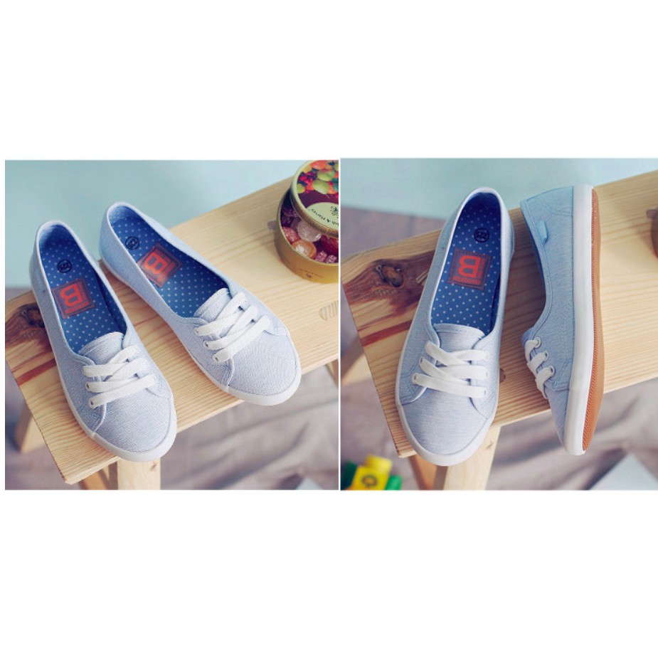 Giày slip on vải cotton giả dây siêu mềm siêu nhẹ thoáng mát | BigBuy360 - bigbuy360.vn