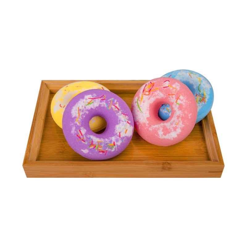 Viên xủi bọt tắm bath bomb donut tạo màu