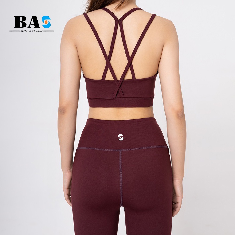 Áo bra thể thao tập gym yoga Aerobic nữ BAS thiết kế 4 dây sexy kèm mút nâng cao cấp - AB210405