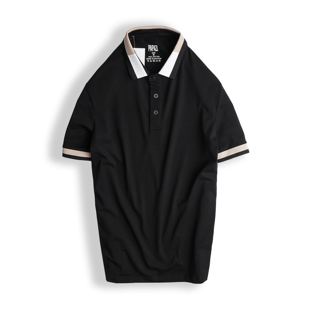 Áo thun Polo nam cổ bẻ phối bo viền màu 100% chất Cotton thoáng mát, style basic - PAPAZI
