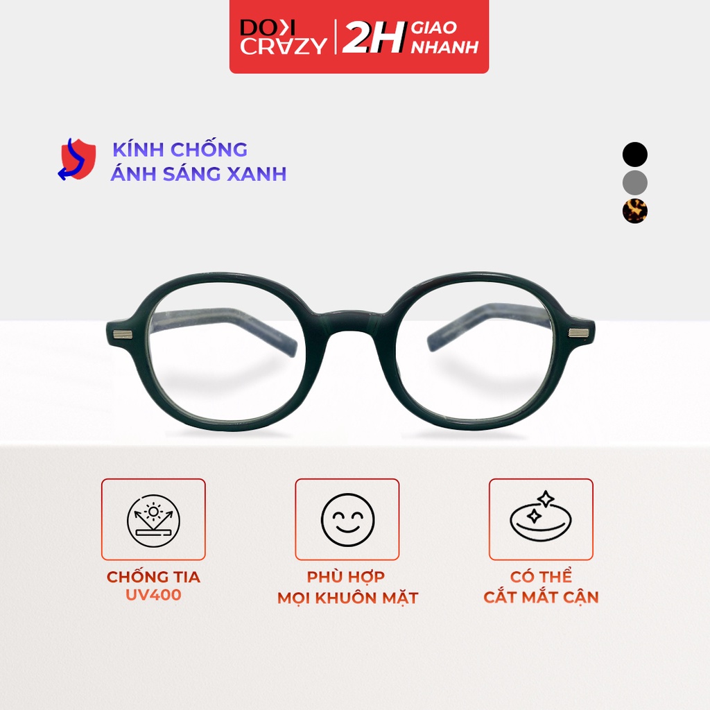 Gọng kính mắt tròn DOKCRAZY OSLO nam nữ thời trang chất liệu cao cấp