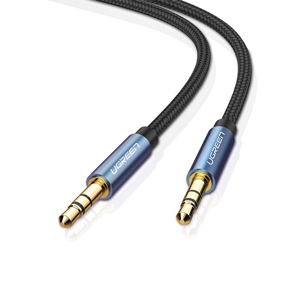 Dây loa 2 đầu 3.5mm 2m UGREEN bọc lưới cao cấp, Dây AV 1 ra 1