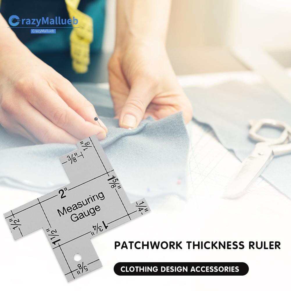 Crazymallueb❤Patchwork Thickness Ruler Special Aluminum Patchwork Ruler with Seam Tailor❤New