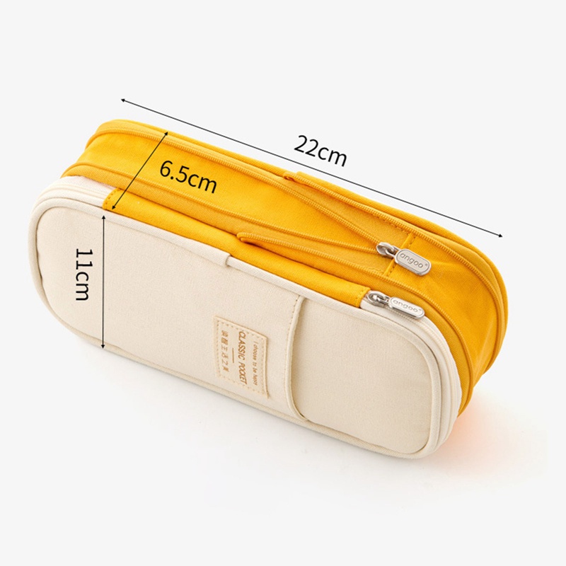 Túi đựng bút vải canvas gấp gọn cỡ lớn 22x11x6.5cm