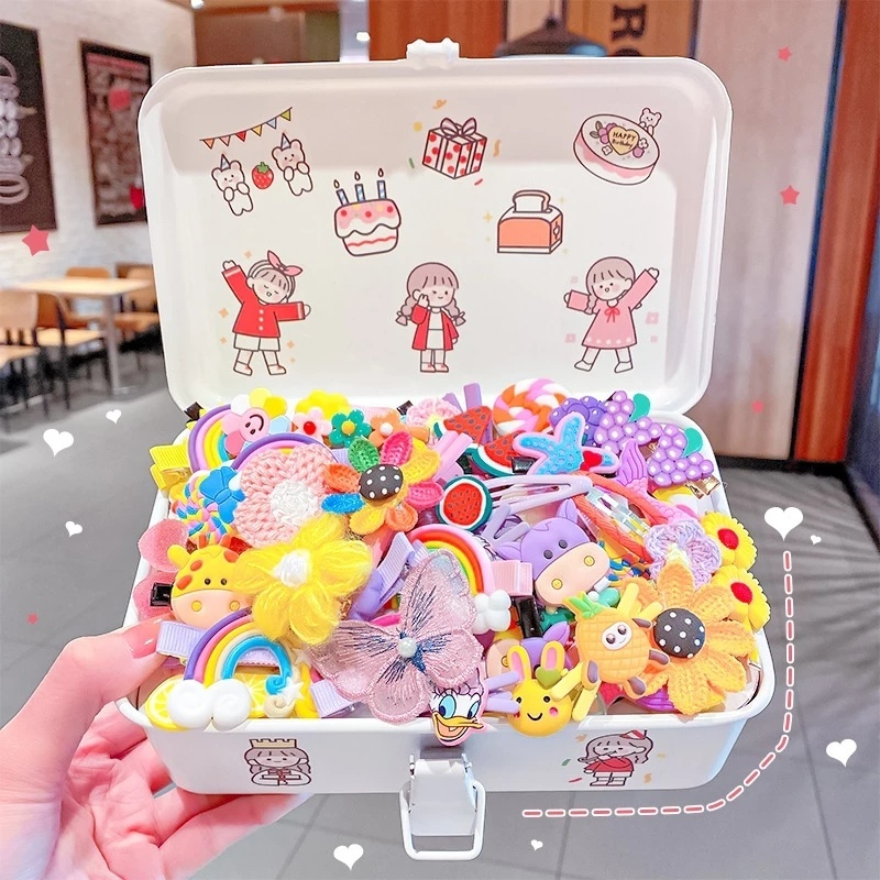 Bộ 14 Kẹp Tóc Nhiều Màu Sắc Đáng Yêu Cho Bé