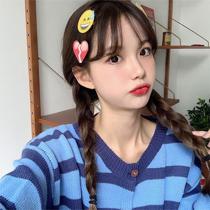 Kẹp tóc họa tiết Emoji Hàn Quốc cực HOT cho nữ