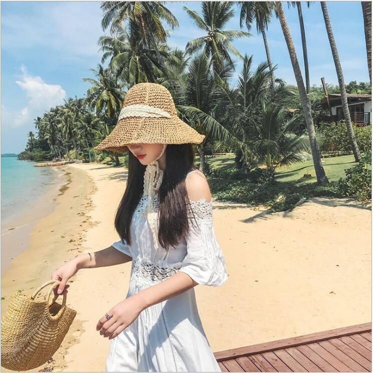 Mũ cói chất mềm gập gọn đi du lịch - Mẫu mới 2021