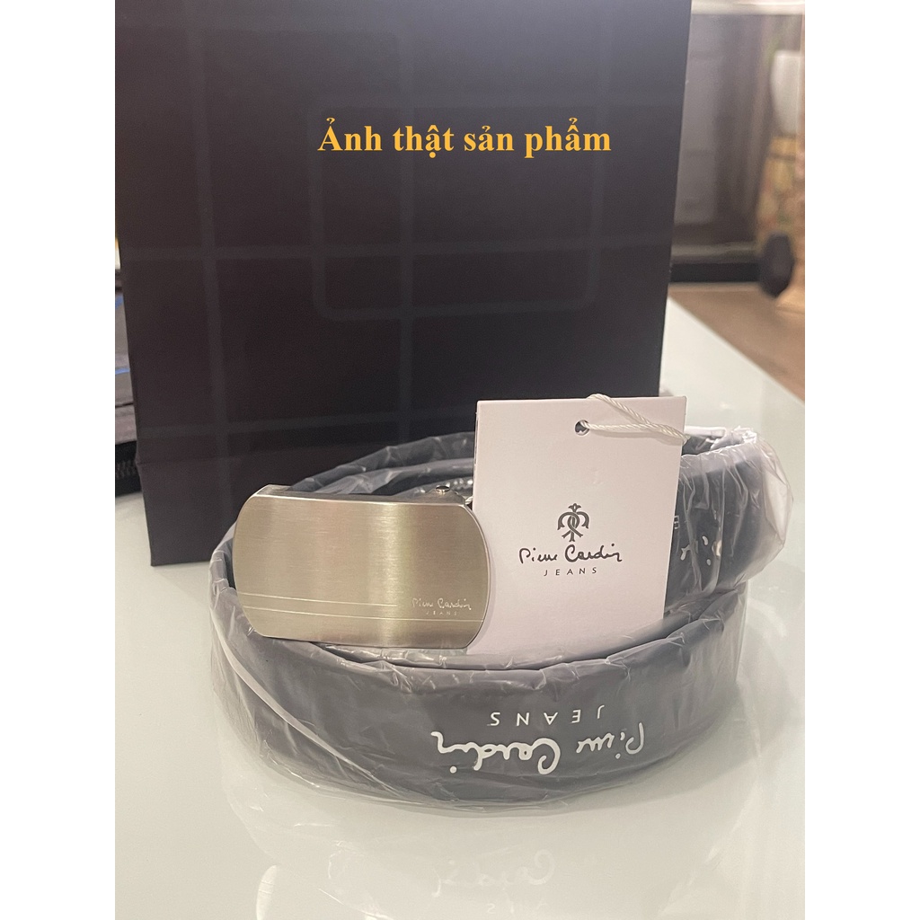 Thắt Lưng Nam Pierre Cardin mặt trơn bóng Da Bò nguyên tấm Dây nịt Nam cao cấp khóa tự động sang trọng đẳng cấp