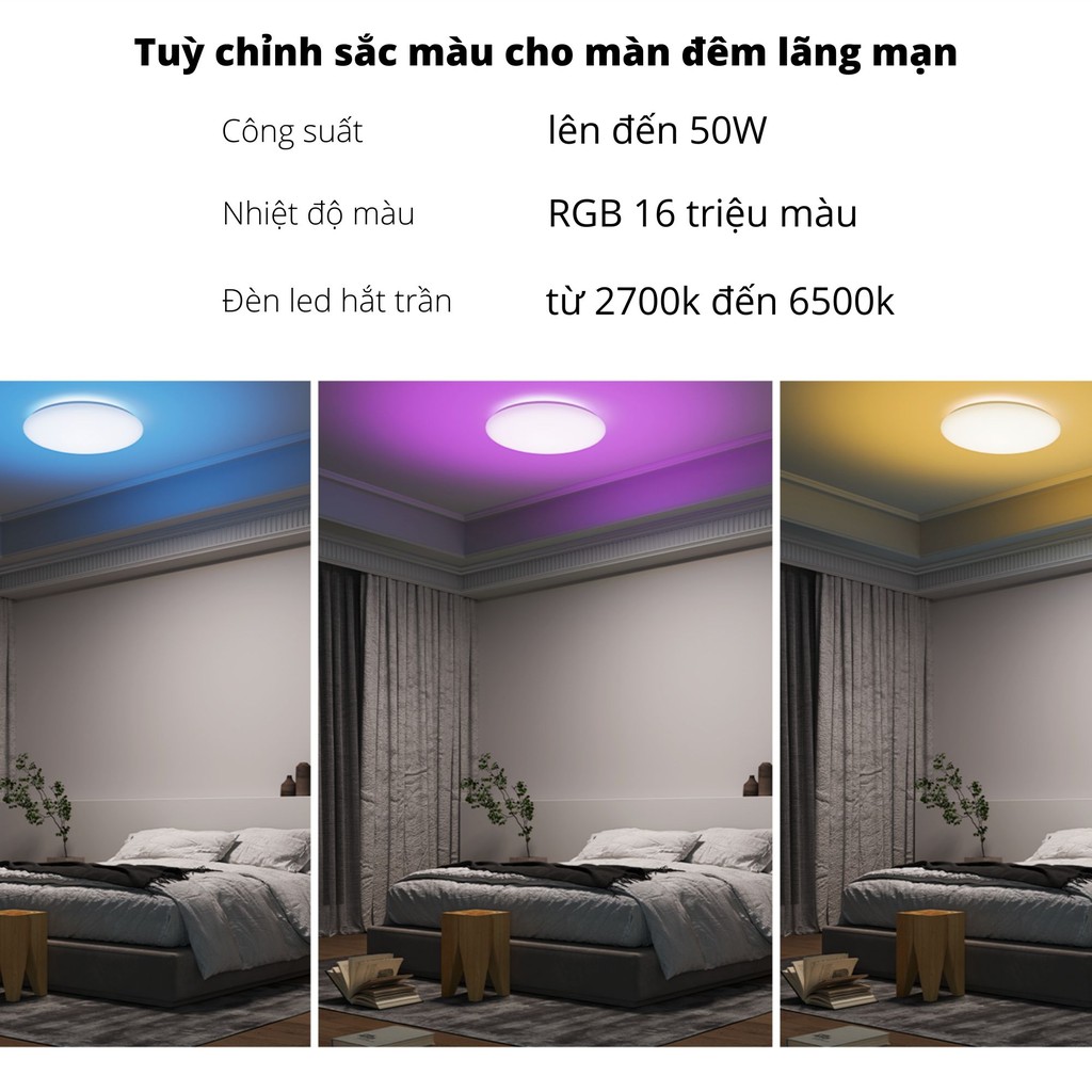 [2021 MIHOME GLOBAL] ĐÈN LED ỐP TRẦN THÔNG MINH YEELIGHT ARWEN C Series - 50W - Led RGB hắt trần - Nhập khẩu Chính hãng