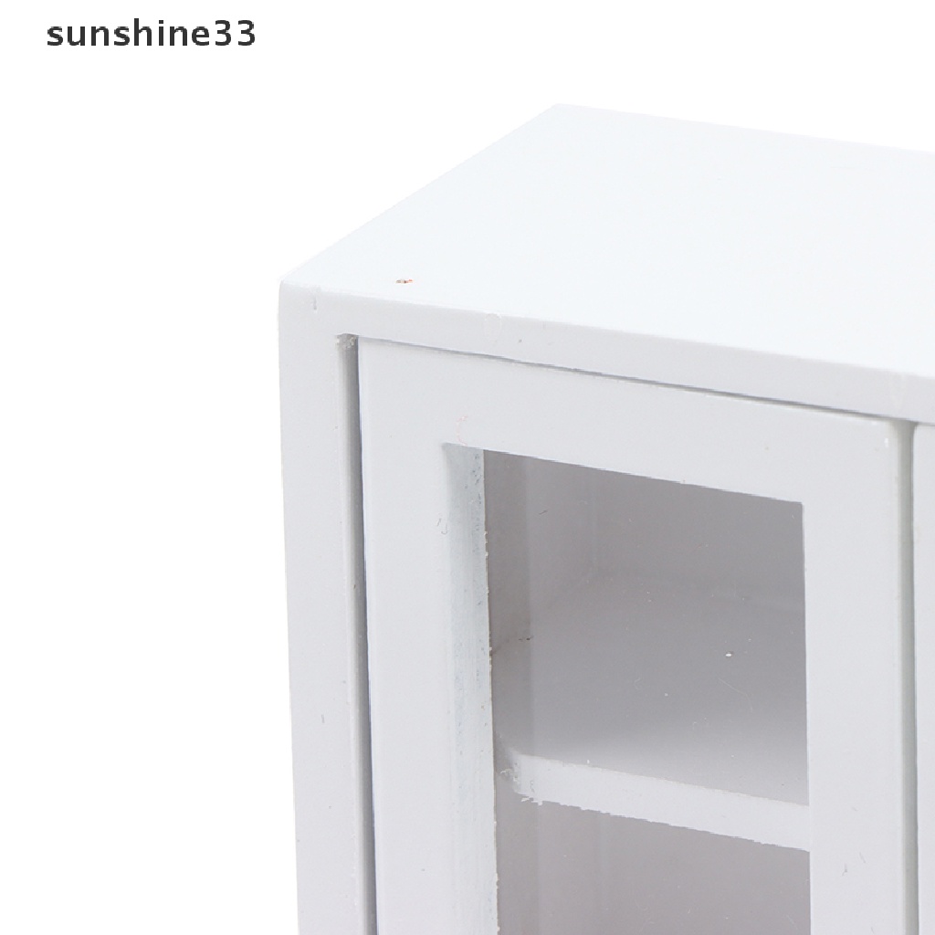 SU 1:12 Dollhouse Miniature White Wall Cupboard Storage Cabinet Model Furniture Toy n