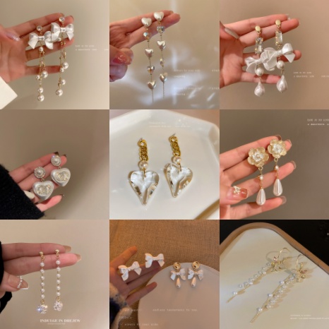 Bông Tai Mạ Bạc 925 Hình Nơ Đính Ngọc Trai Dáng Dài Phong Cách Hàn Quốc Thời Trang Cho Nữ