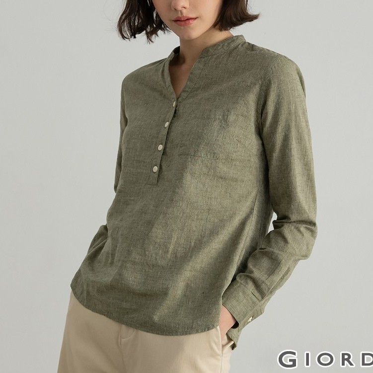 Áo Sơ Mi Linen Dài Tay Nữ Giordano 05340005