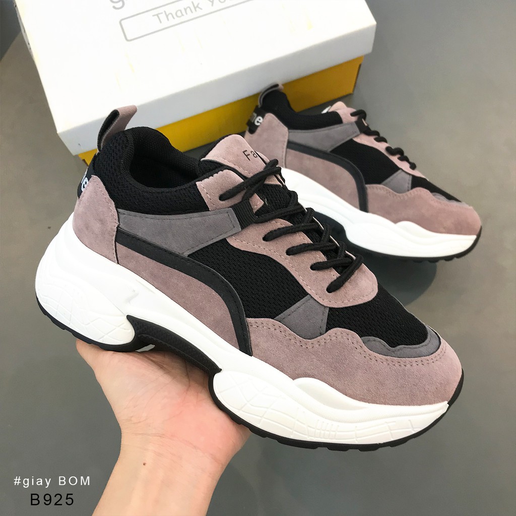 Giày Thể Thao Đế Cao 4 cm Da Lộn Êm Chân (2 màu) B925 : ' ' ^ ` ^ ,