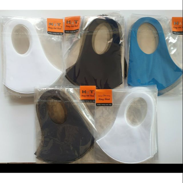 set 10 khẩu trang su trơn 2 lớp