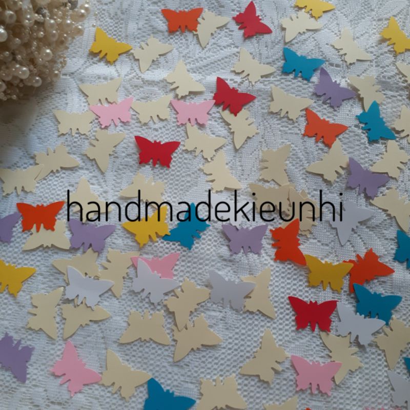 20- 35-50 Hình bươm bướm, có 3 size, bằng giấy - thủ công mầm non cho bé- trang trí thiệp, bưu thiếp, bao lì xì