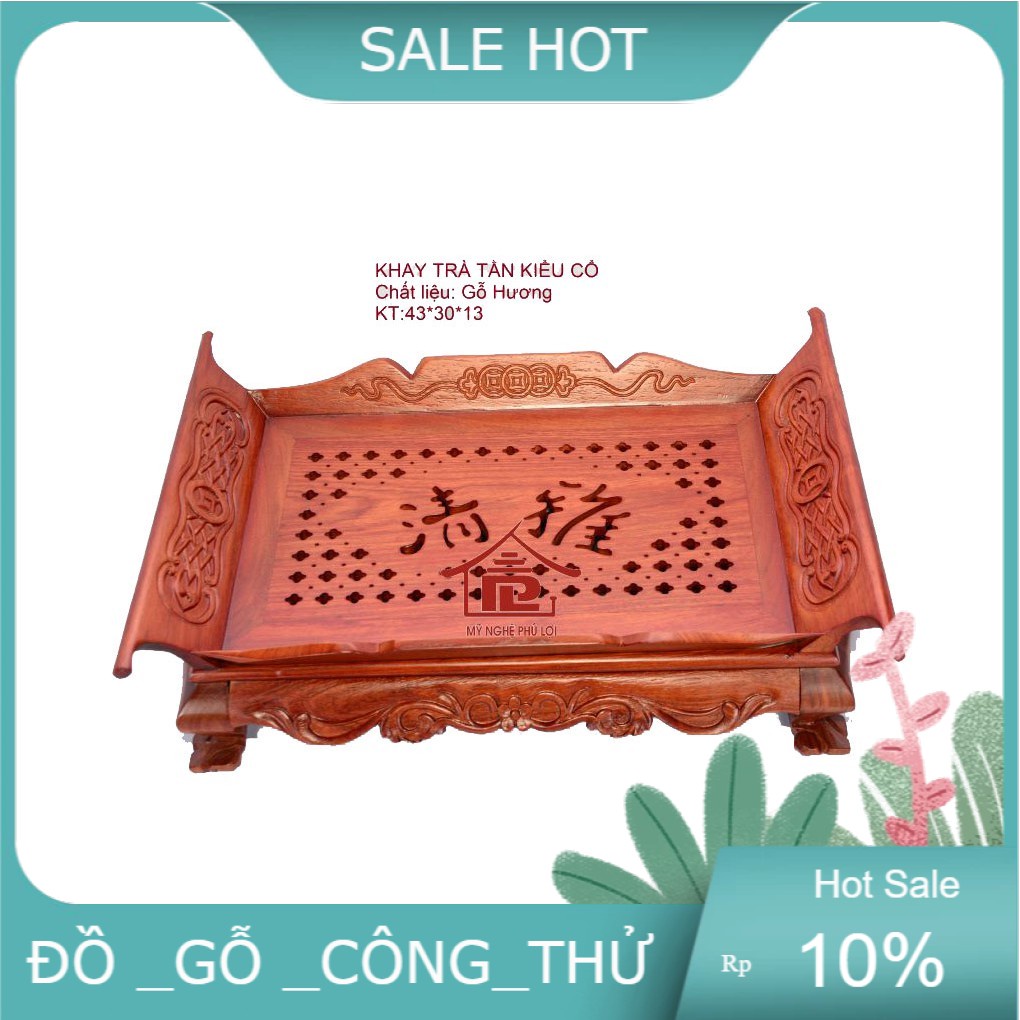 Khay trà Khổng Minh gỗ hương
