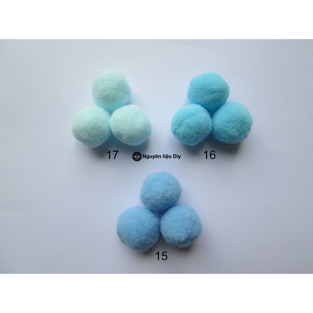 Pompom ~25mm Gói 30 hoặc 50 Viên (Được Chọn Màu)