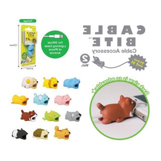 Thú silicon ngậm đầu cáp cute bảo về đầu Tai nghe, Cáp sạc (Giao ngẫu nhiên)