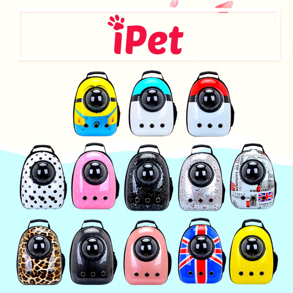 Balo Phi Hành Gia Vận Chuyển Chó Mèo, Đựng Thú Cưng Đi Chơi Bằng Nhựa Nhiều Kiểu Dễ Thương - iPet Shop