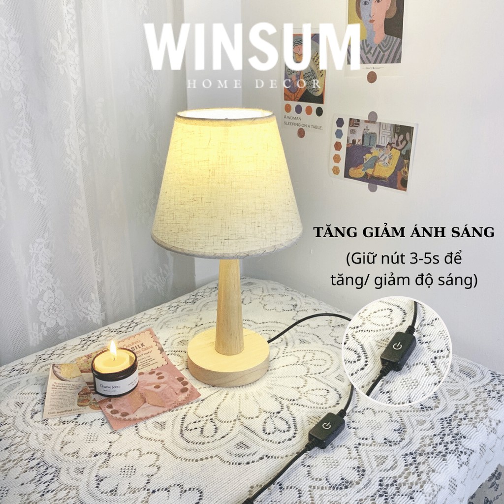 Đèn Ngủ Để Bàn Thân Gỗ Thông Phong Cách Scandinavian - Winsum.decor