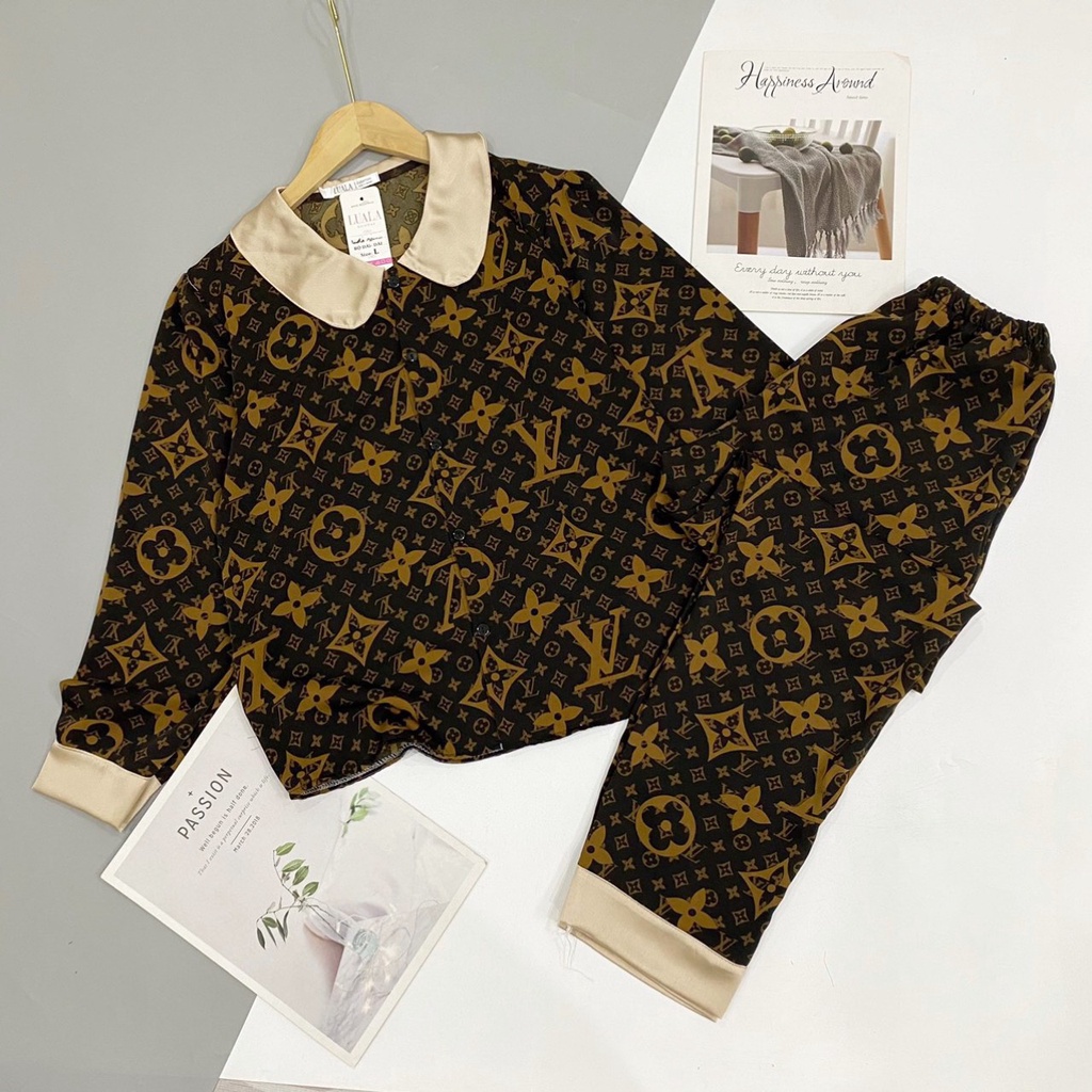 Bộ pijama dài tay lụa latin, mango mềm mịn♥️full size, bao đẹp♥️hình in sắc nét♥️không bai xù, co rút vải