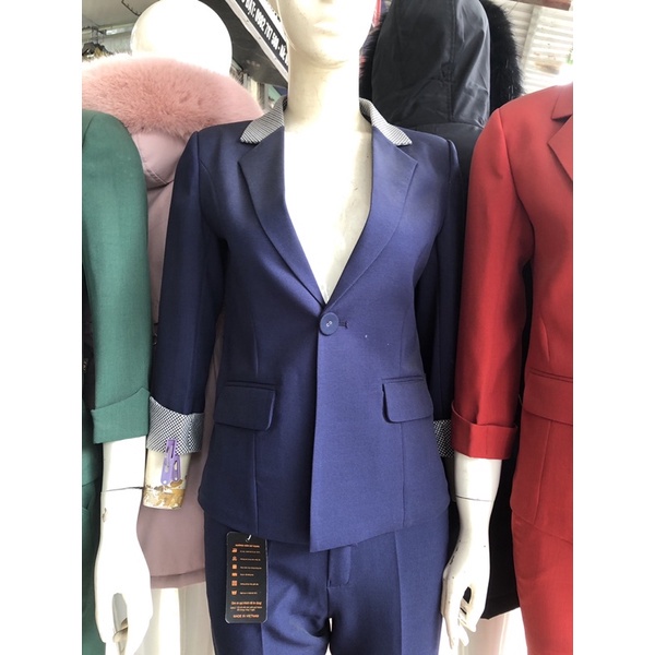 Áo vest nữ công sở, vet thời trang dáng ngắn tay lỡ kiểu dáng thời trang