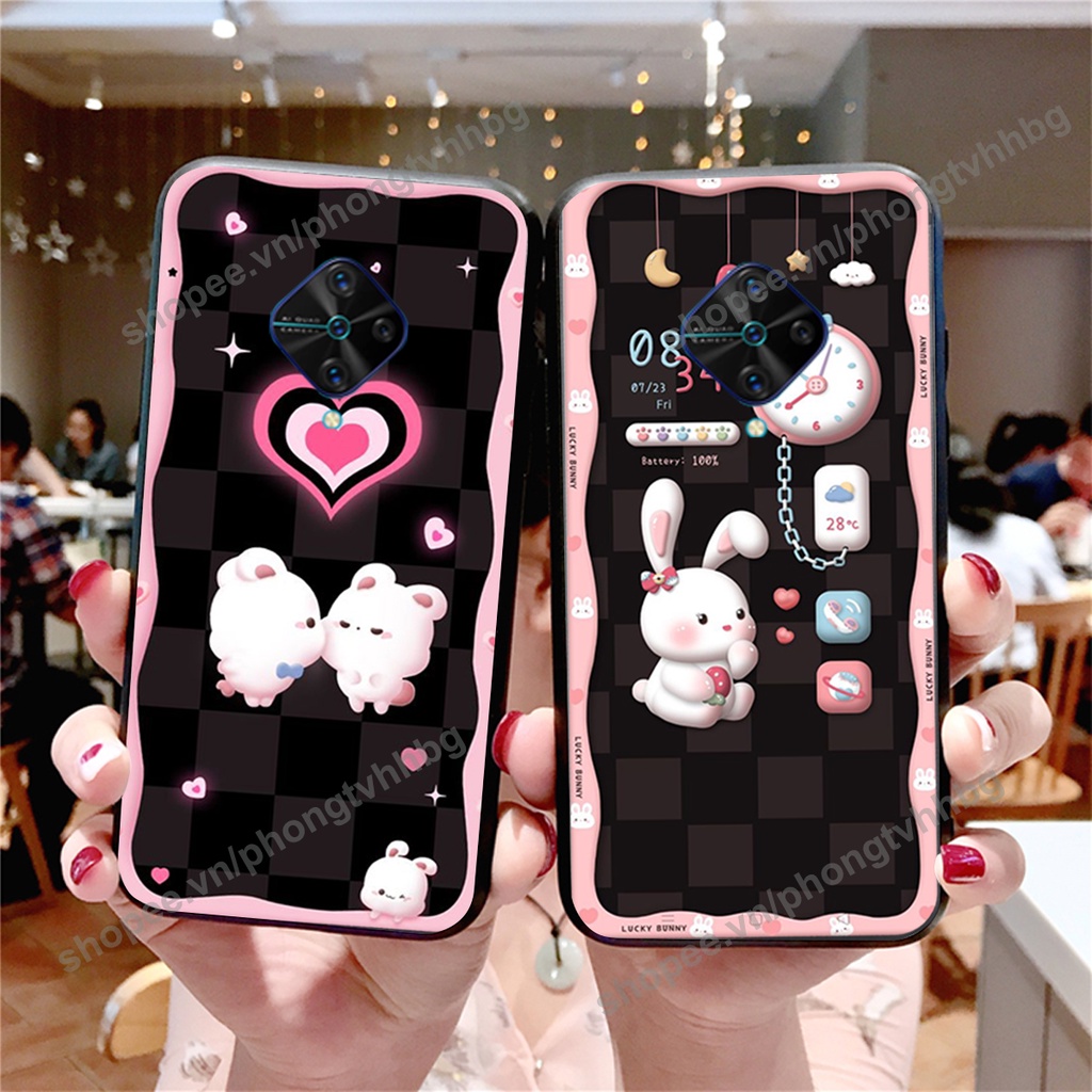 Ốp lưng Vivo S1 / S1 Pro gấu,thỏ trắng , đồng hồ dễ thương cute cực đẹp