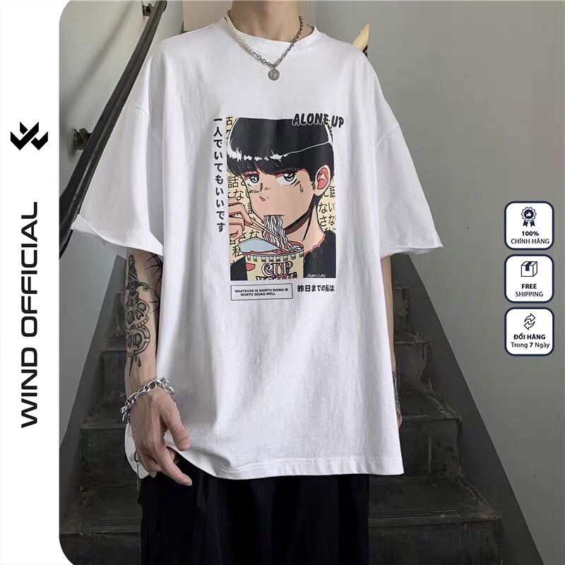 Áo thun tay lỡ WIND phông unisex form rộng Boy Mỳ nam nữ ulzzang oversize