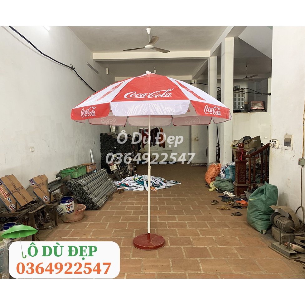 Ô dù quảng cáo coca ( đường kính 2m4 ) che mưa . che nắng