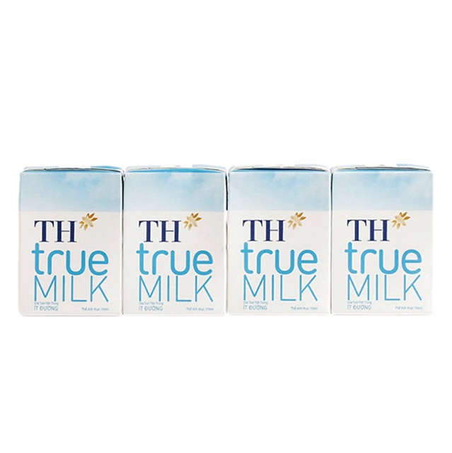 Thùng 48 Hộp Sữa Tươi Tiệt Trùng TH True Milk Ít Đường - 110ml x 48 hộp