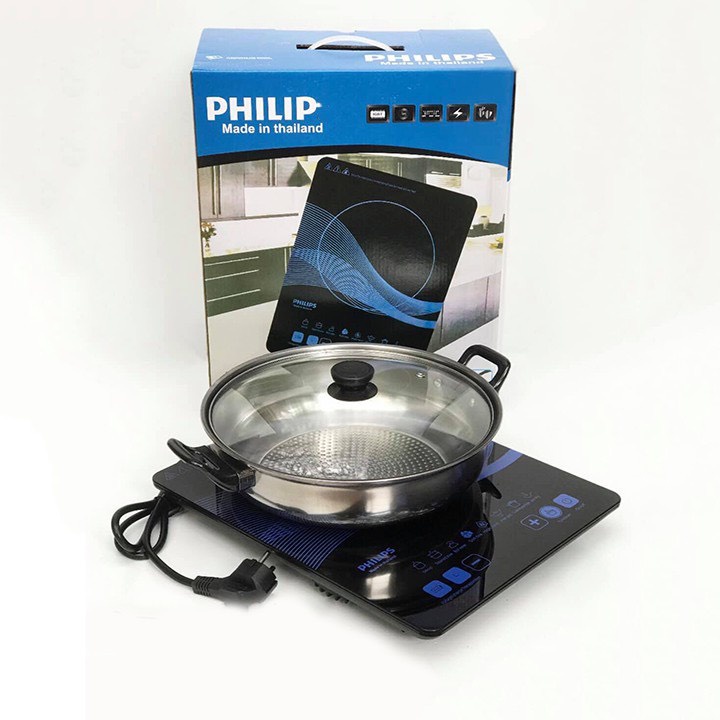 BẾP TỪ ĐƠN PHiLiPS-PL-01- 02S tặng kèm nồi lẩu ( Bảo Hành 12 Tháng )