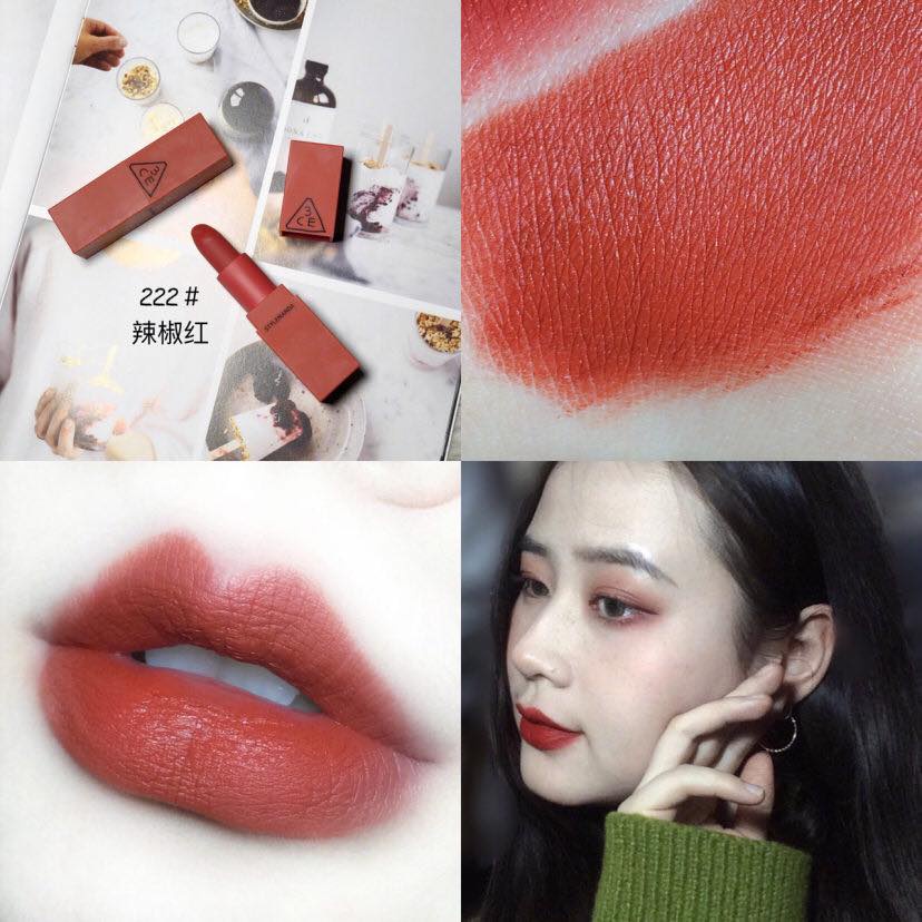 Son thỏi lì 3CE Mood Recipe Matte Lip Color #222 STEP AND GO